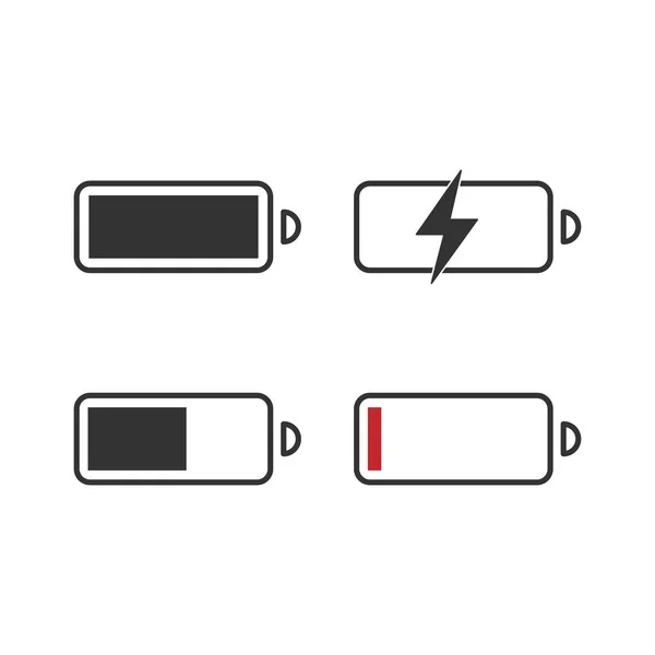 Set Battery Levels Icon Power Symbol Modern Simple Vector Icon — Stock Vector