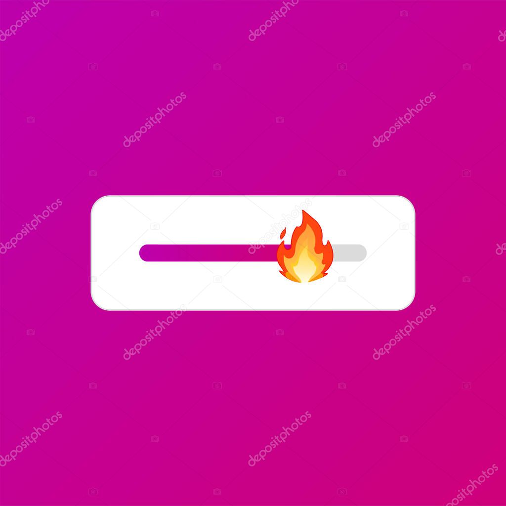 Fire social media emoji slider. Vector Illustration