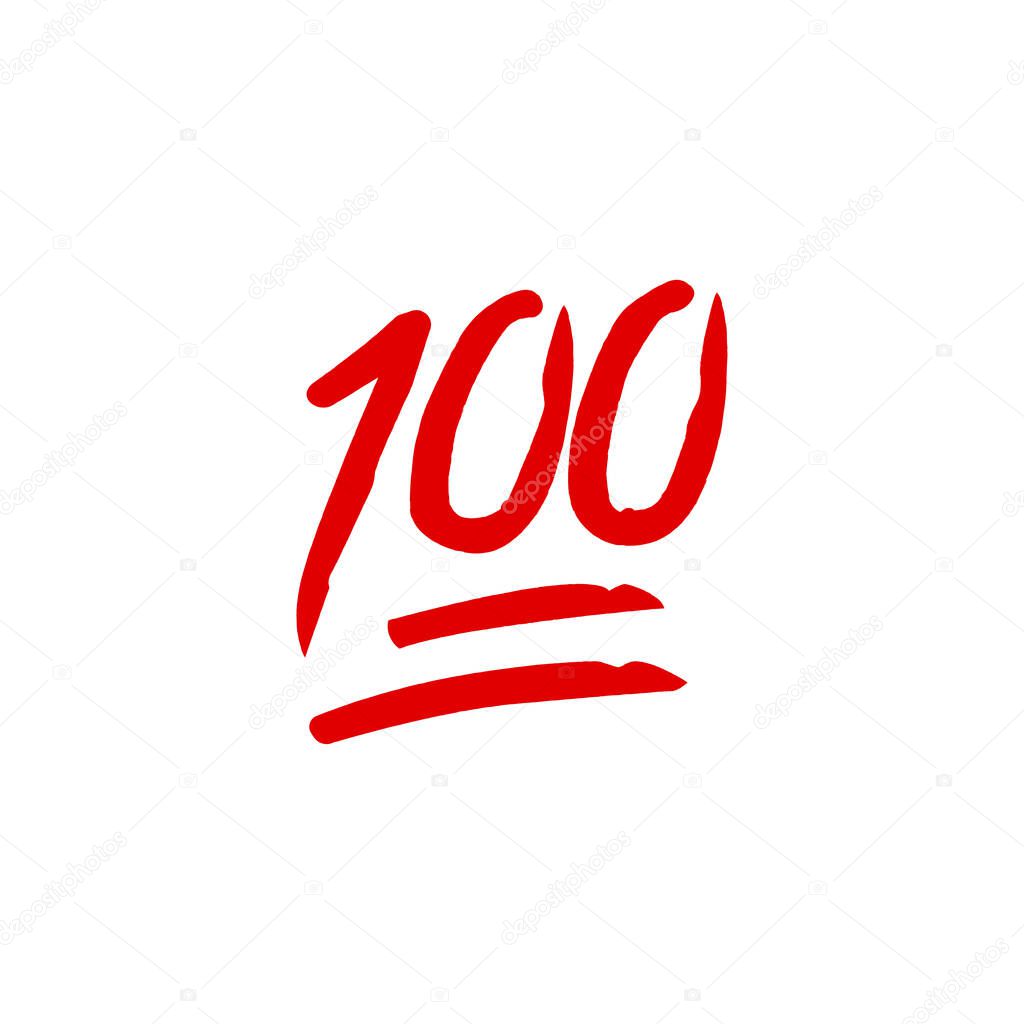 100 point social media emoji. Vector Illustration