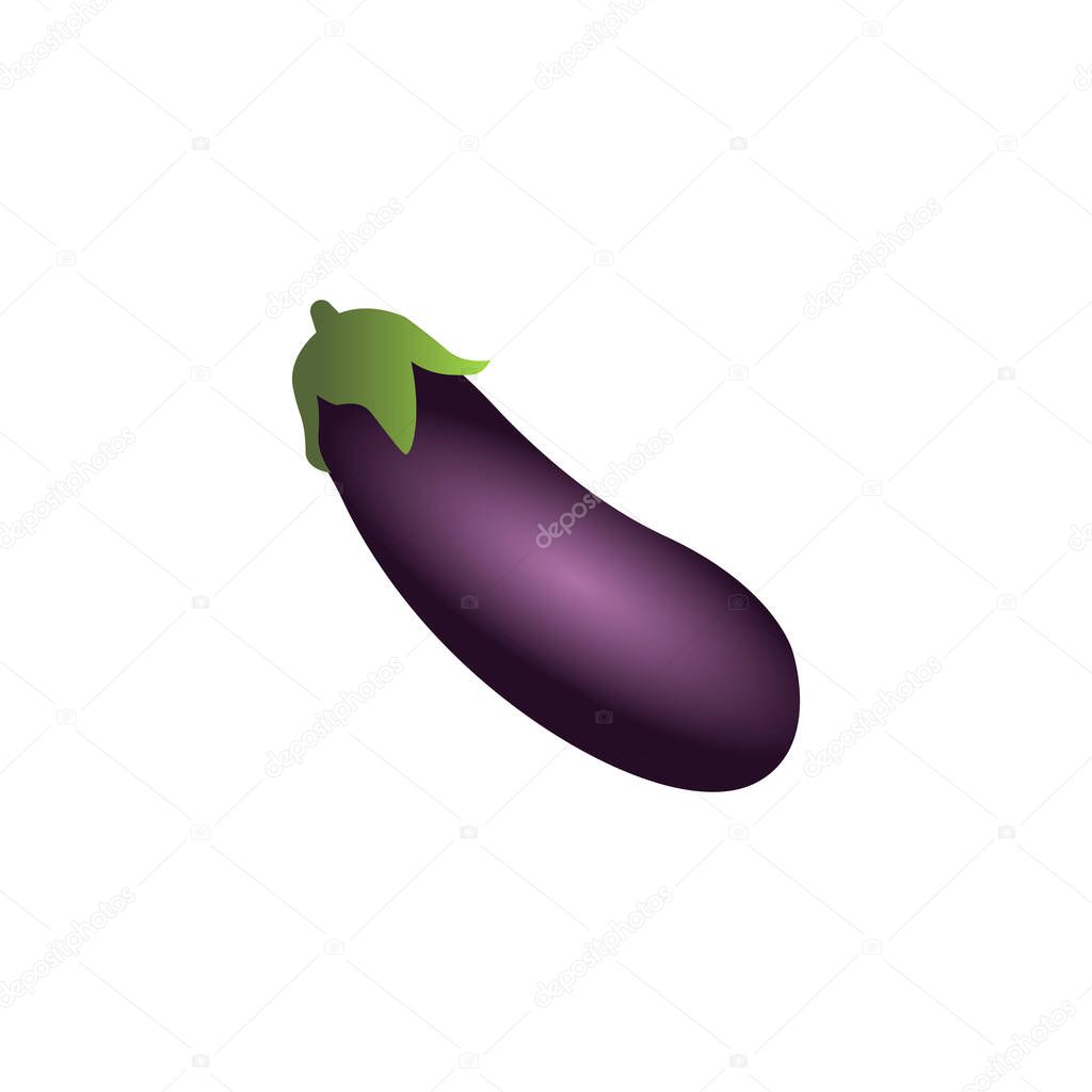 Eggplant emoji. Popular social media emoticon symbol modern, simple, vector, icon for website design, mobile app, ui. Vector Illustration