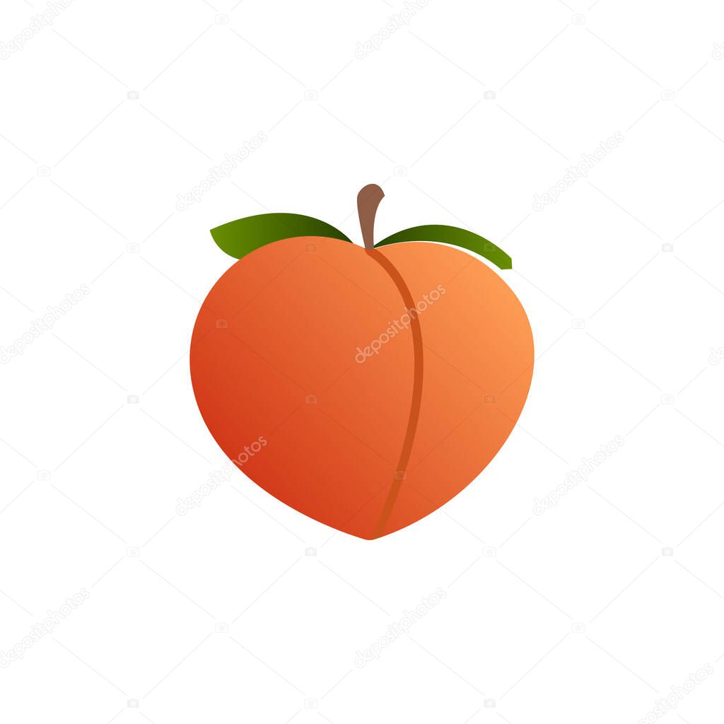 Peach emoji. Popular social media emoticon symbol modern, simple, vector, icon for website design, mobile app, ui. Vector Illustration