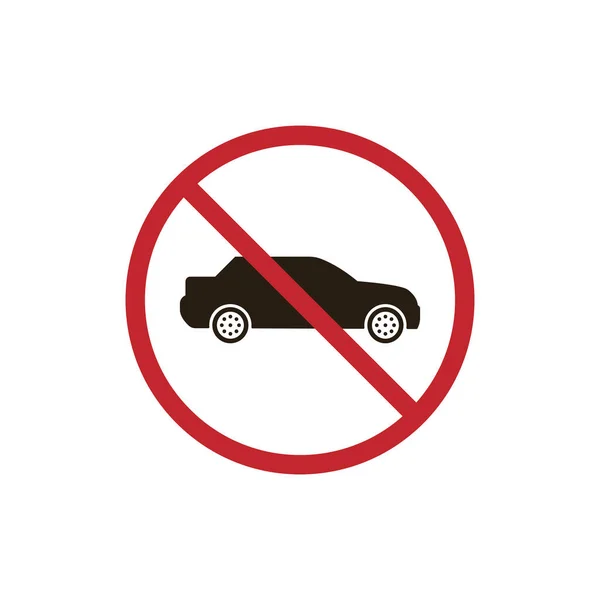 Cars Sign Prohibition Symbol Vector Illustration — Stock Vector