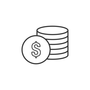 Sikke simgesi. Para sembolü modern, basit, vektör, web sitesi tasarımı için simge, mobil uygulama, ui. Vektör İllüstrasyonu