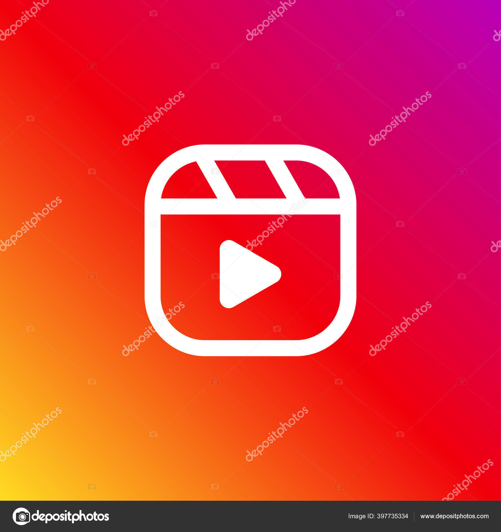 Instagram Reel Icon Isolated Background Social Media Video Content
