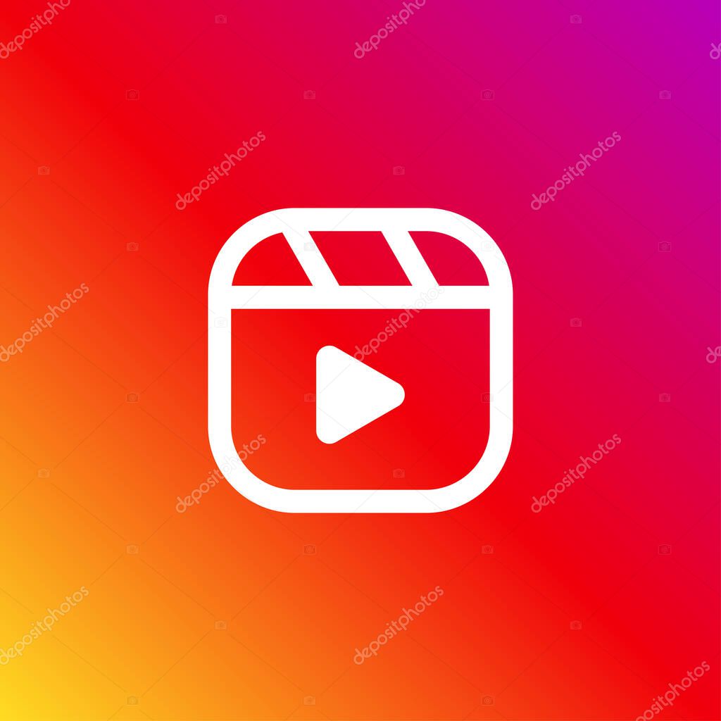 Instagram reel icon isolated on background. Social media video content symbol modern simple vector icon for website design, mobile app, ui. Vector Illustration