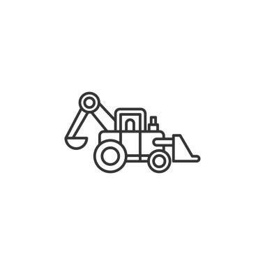 Backhoe Yükleyici Modern Basit Taslak Vektör Simgesi