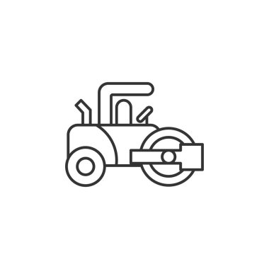 Asfalt Paver Modern Basit Taslak Vektör Simgesi