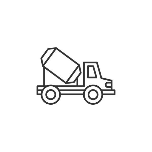 Concrete Mixer Truck Moderna Semplice Contorno Vettoriale Icona — Vettoriale Stock