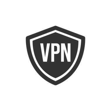 VPN simgesi. Kalkan sembolü modern, basit, vektör, web sitesi tasarımı için simge, mobil uygulama, ui. Vektör İllüstrasyonu