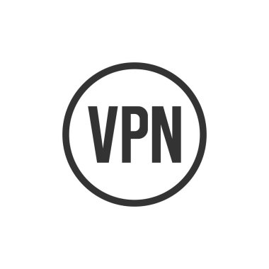 VPN simgesi. Şifrelenmiş konum sembolü modern, basit, vektör, web sitesi tasarımı için simge, mobil uygulama, ui. Vektör İllüstrasyonu