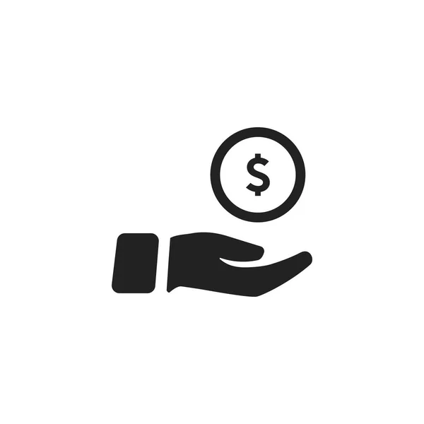 Mão Segurando Ícone Dinheiro — Vetor de Stock