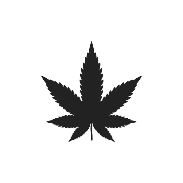 Marihuana Yaprağı Ikonu Sembolü Modern Basit Vektör Web Sitesi Tasarımı — Stok Vektör