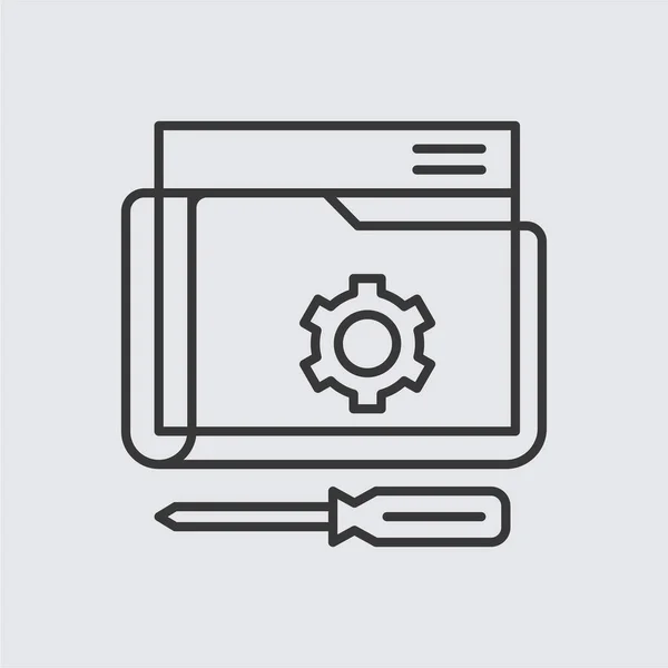 Archivo Del Proyecto Icono Vector Simple Moderno — Vector de stock