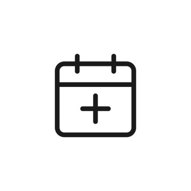 Takvim simgesi ekle. Web sitesi tasarımı için modern, basit, vektör simgesi, mobil uygulama, ui. Vektör İllüstrasyonu