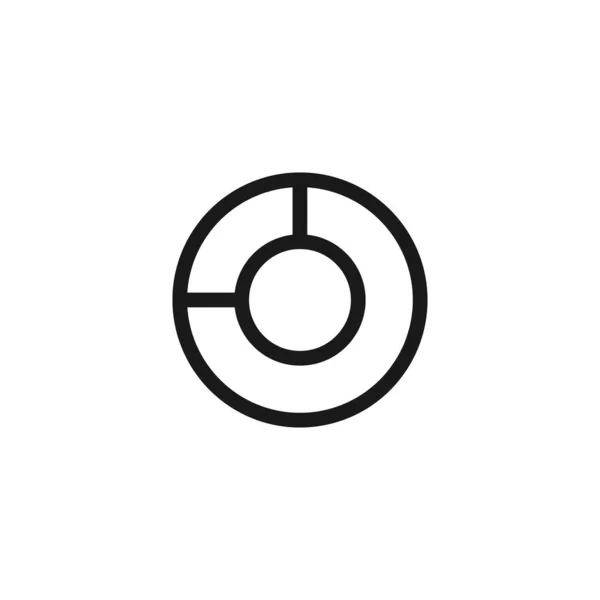 Pictograma Pie Chart Izolată Fundal Alb Circle Digram Simbol Modern — Vector de stoc