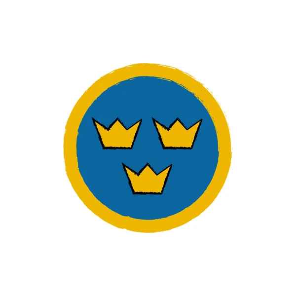 Roundel Força Aérea Sueca Símbolo Militar Ilustração Vetorial — Vetor de Stock