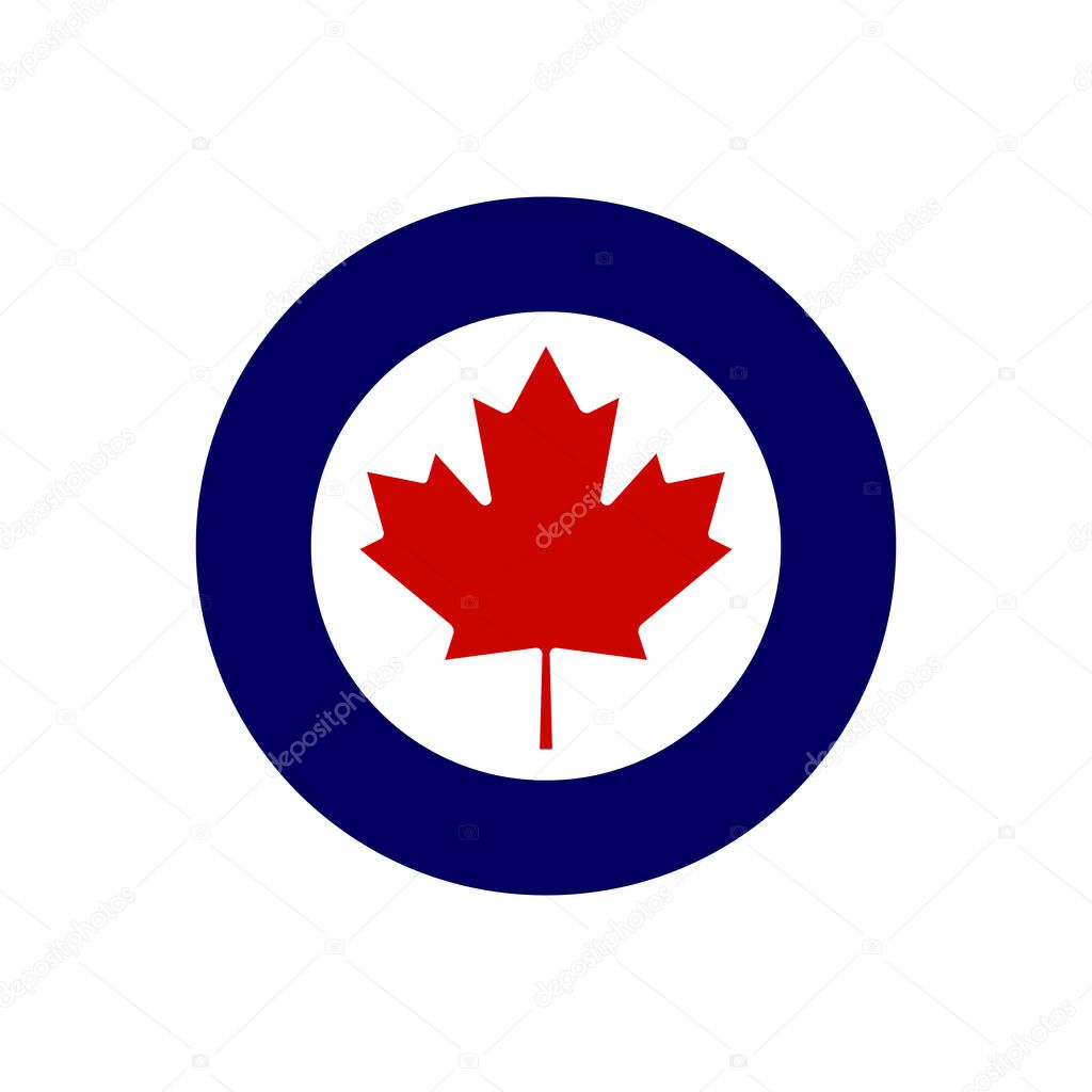 Canadian air force roundel. Military symbol. Vector Illustration