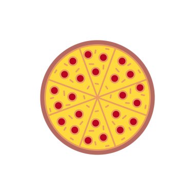 Renkli pizza ikonu. Pizza sembolü modern, basit, vektör, web sitesi tasarımı için simge, mobil uygulama, ui. Vektör İllüstrasyonu
