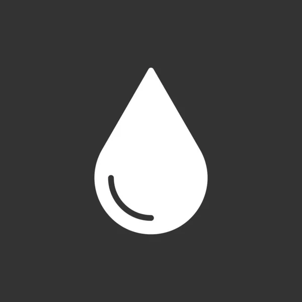 Drop Symbol Isoliert Auf Schwarzem Hintergrund Droplet Symbol Moderne Einfache — Stockvektor