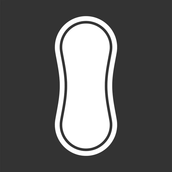 Icône Coussin Hygiénique Menstruel Isolé Sur Fond Noir Symbole Époque — Image vectorielle