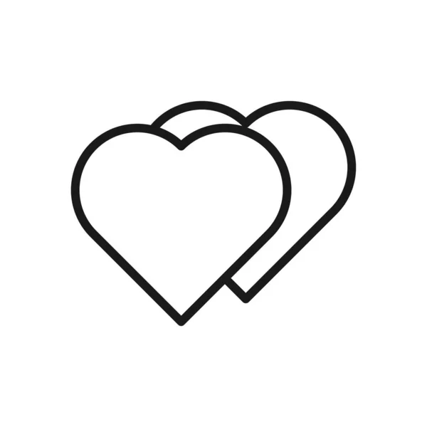 Par Corazones Aislados Sobre Fondo Blanco Símbolo Amor Moderno Simple — Vector de stock