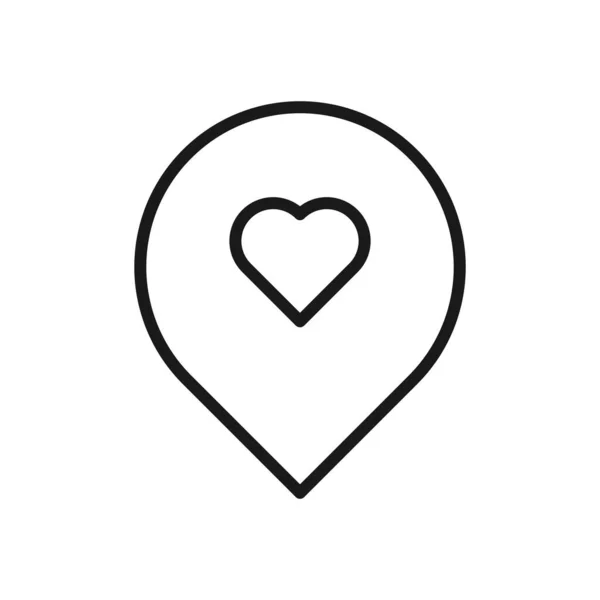 Corazón Icono Ubicación Ilustración Vectorial — Archivo Imágenes Vectoriales