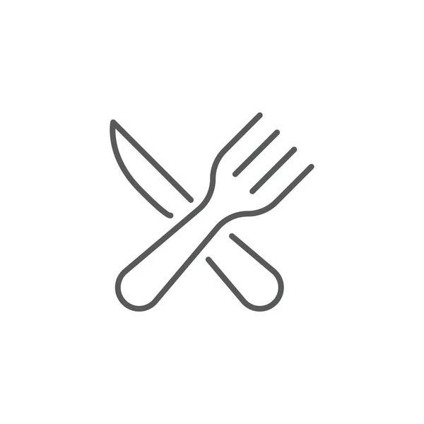 Ícone Garfo Faca Símbolo Restaurante Moderno Simples Vetor Ícone Para — Vetor de Stock