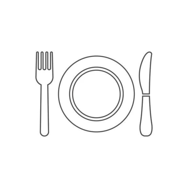 Plate Fork Knife Icon Restaurant Symbol Modern Simple Vector Icon — Stock Vector