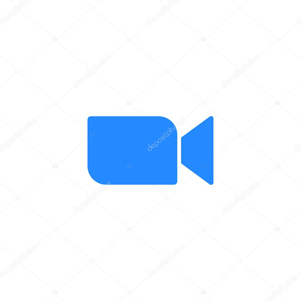 Zoom app logo icon. Video communication symbol outline, simple, vector, icon for website design, mobile app, ui. Vector Illustration