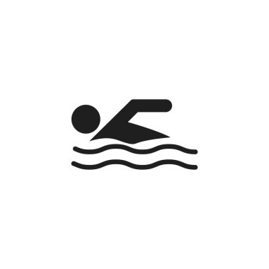 Yüzücü Simgesi. Web Sitesi veya Mobil Uygulama için Yüzme Sembolü Modern Basit Vektör Simgesi