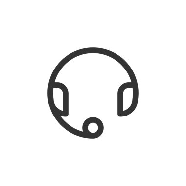 Kulaklık ikonu. Web sitesi tasarımı için modern, basit, vektör, simge destekle, mobil uygulama, ui. Vektör İllüstrasyonu