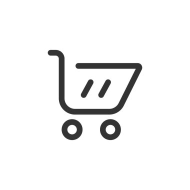 Alışveriş arabası ikonu. Trolley sembolü modern, basit, vektör, web sitesi tasarımı için simge, mobil uygulama, ui. Vektör İllüstrasyonu
