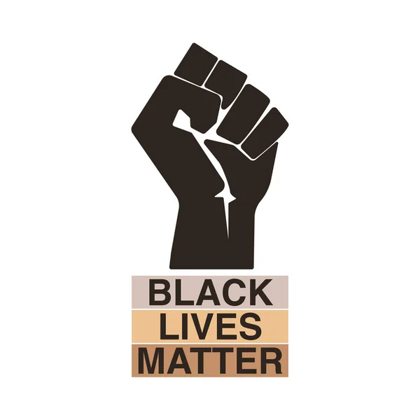 Black Lives Matter Hand Symbol Inglés Ilustración Vectorial — Vector de stock