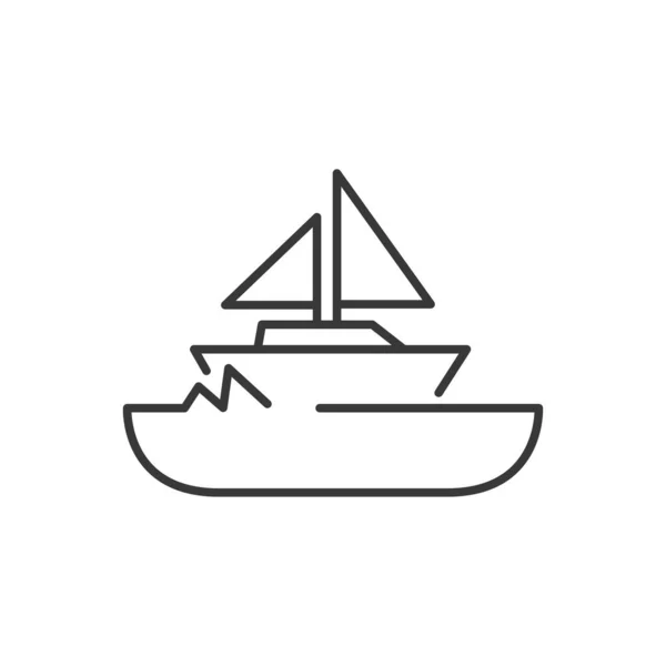 Sail Boat Modern Simple Vector Icon — Stock Vector