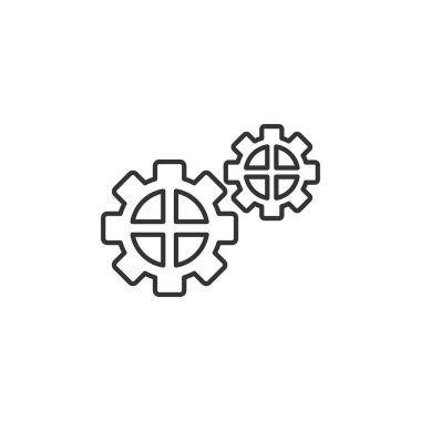 Vites simgesi. Ayarlar web sitesi tasarımı için modern, basit, vektör, simge, mobil uygulama, ui. Vektör İllüstrasyonu