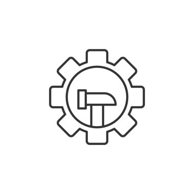 Hummer ikonlu dişli. Web sitesi tasarımı için modern, basit, vektör simgesi ayarlanıyor, mobil uygulama, ui. Vektör İllüstrasyonu