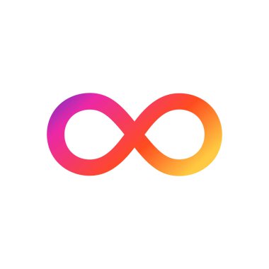 Renkli Sonsuzluk simgesi logosu. Sonsuzluk sembolü modern, basit, vektör, web sitesi tasarımı için simge, mobil uygulama, ui. Vektör İllüstrasyonu
