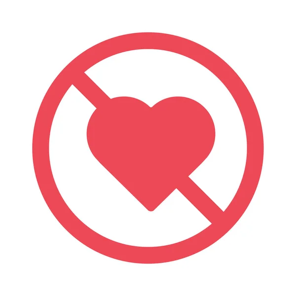 Cross Heart Ícone Mídia Social Proibir Como Símbolo Ícone Vetor — Vetor de Stock