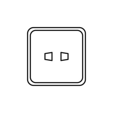 Arka planda soket simgesi izole edildi. Web sitesi tasarımı için modern, basit, vektör, simge, mobil uygulama, ui. Vektör İllüstrasyonu