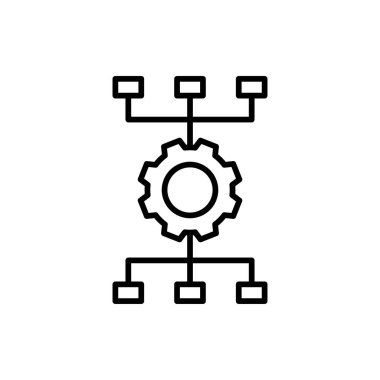 Proje yönetimi simgesi arka planda izole edildi. Web sitesi tasarımı için modern, basit, vektör, simge, mobil uygulama, ui. Vektör İllüstrasyonu