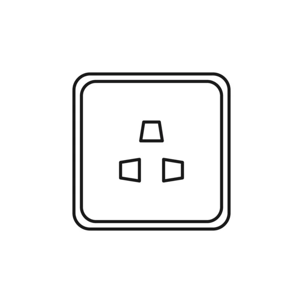 Icône Prise Isolée Arrière Plan Plug Symbole Moderne Simple Vectoriel — Image vectorielle