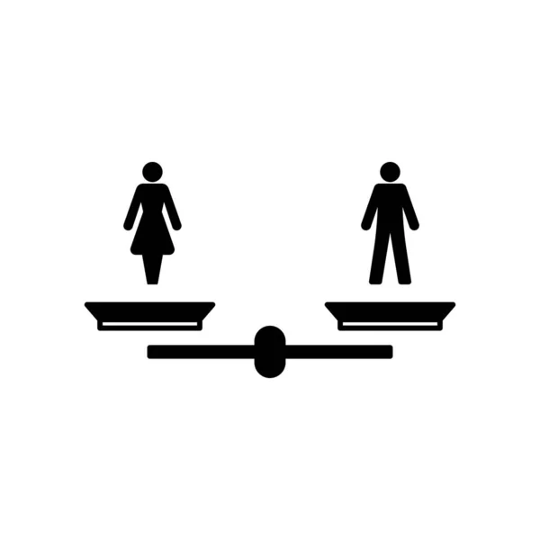 Man Vrouw Silhouetten Pictogram Gelijke Symbool Modern Eenvoudig Vector Pictogram — Stockvector