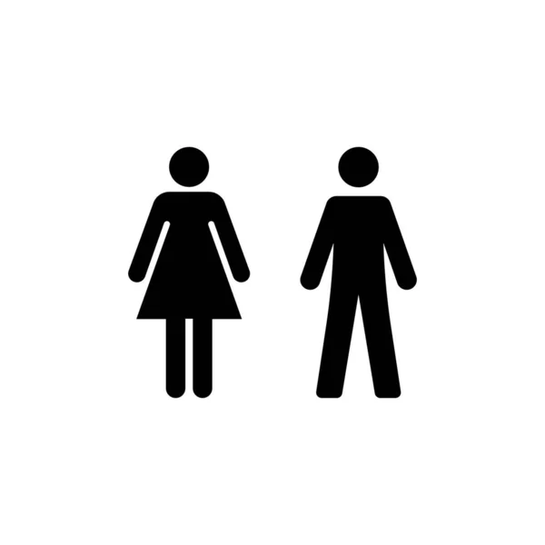 Männliche Und Weibliche Silhouetten Ikone Menschen Symbolisieren Modern Einfach Vektor — Stockvektor