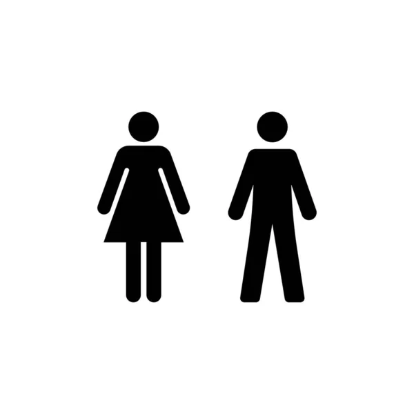 Siluetas Masculinas Femeninas Icono Gente Símbolo Moderno Simple Vector Icono — Vector de stock