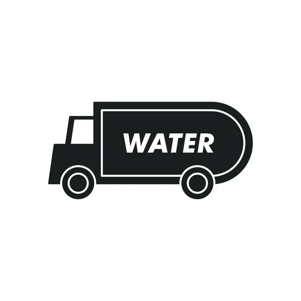 Ikona Ciężarówki Wodą Symbol Dostawy Nowoczesny Prosty Wektor Ikona Projektowania — Wektor stockowy