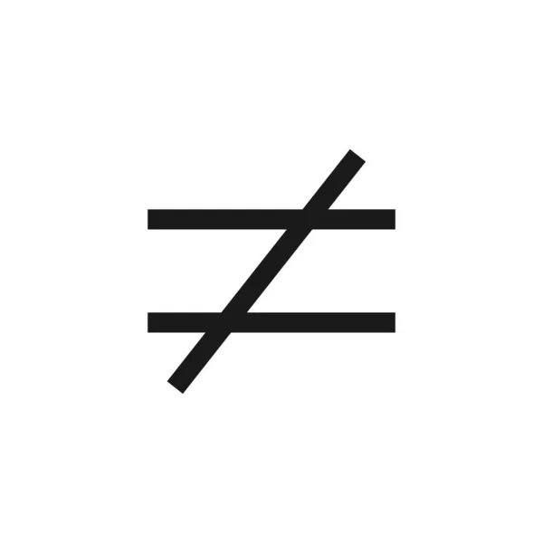 Nerovná Ikona Matematický Symbol Moderní Jednoduchý Vektor Ikona Pro Design — Stockový vektor