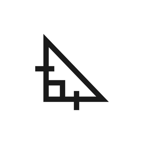 Prawa Ikona Równoramienna Geometryczny Symbol Nowoczesny Prosty Wektor Ikona Projektowania — Wektor stockowy