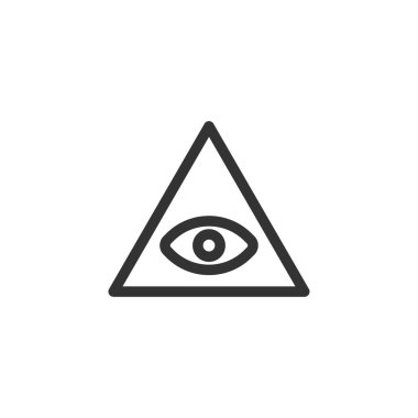 Hepsi göz simgesini görüyor. Illuminati sembolü modern, basit, vektör, web sitesi tasarımı için simge, mobil uygulama, ui. Vektör İllüstrasyonu