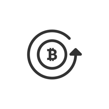 Bitcoin simgesi. Şifreleme sembolü modern, basit, vektör, web sitesi tasarımı için simge, mobil uygulama, ui. Vektör İllüstrasyonu