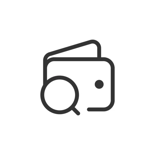 Brieftasche Mit Lupensymbol Isoliert Auf Weißem Hintergrund Zahlungssymbol Modern Einfach — Stockvektor